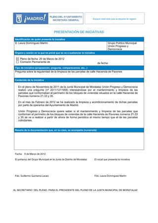 Espacio reservado para la etiqueta de registro




                                     PRESENTACIÓN DE INICIATIVAS

 Iden...