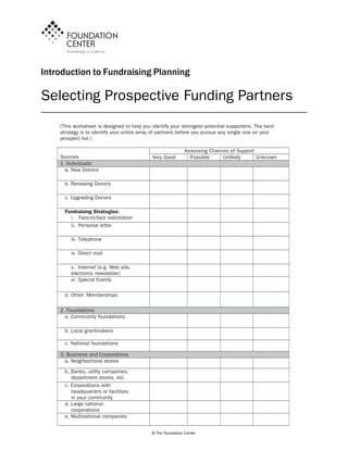 Diversify Your Fundraising: Worksheets | PDF | Non-Profit Organizations ...