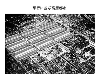 平行に並ぶ高層都市
 