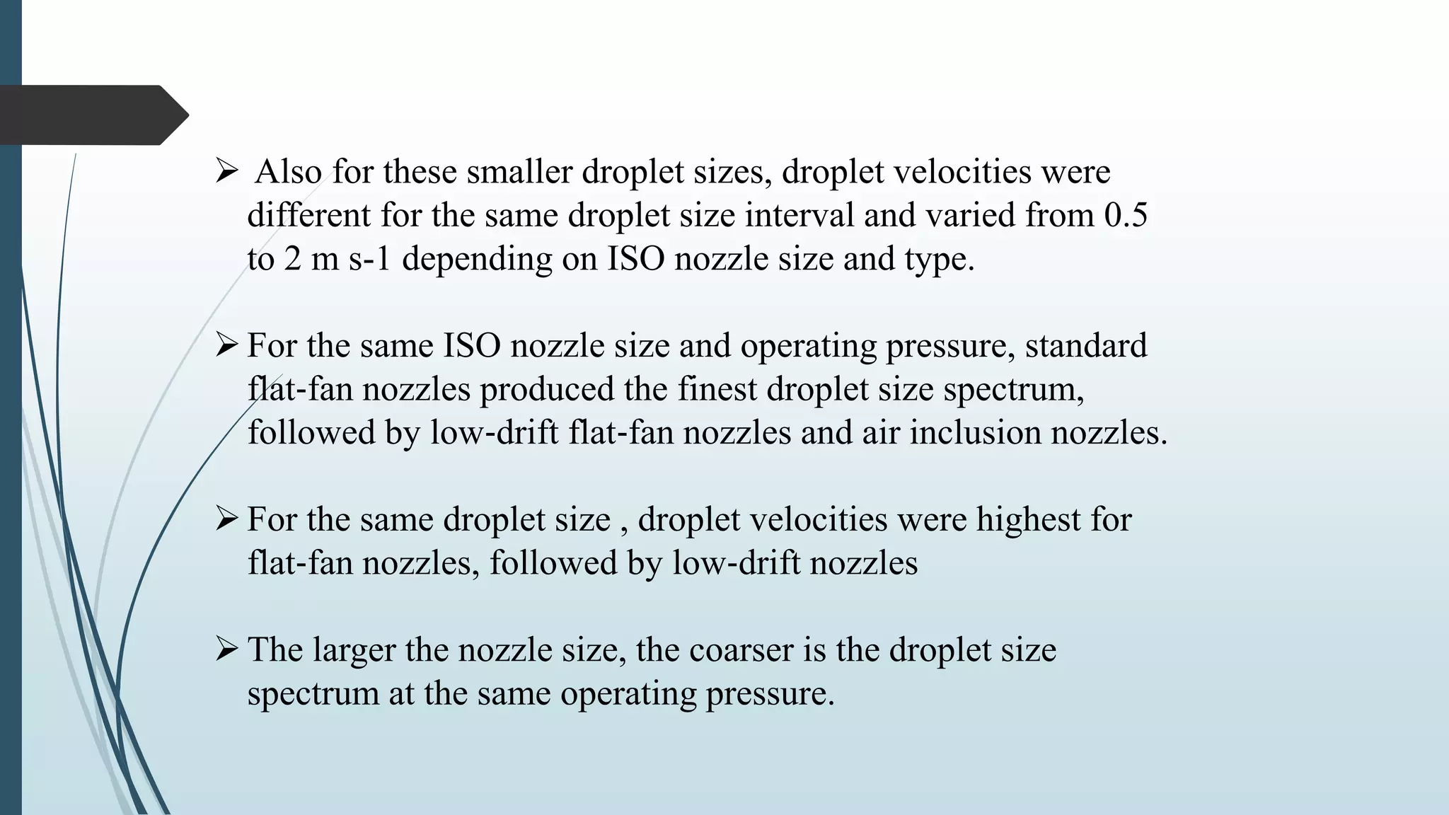 Droplet size and velocity characteristics of agricultural sprays | PPTX