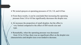 Droplet size and velocity characteristics of agricultural sprays | PPTX