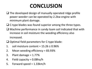 Engine Loam Design and development of ridge profile power weeder | PPTX
