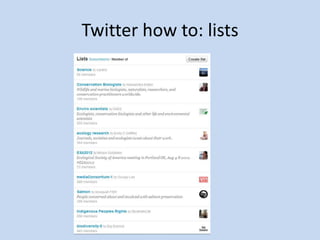 Twitter how to: lists
 
