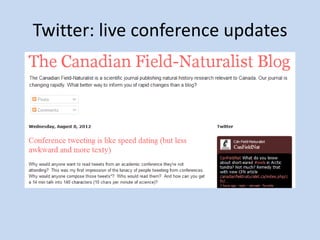 Twitter: live conference updates
 