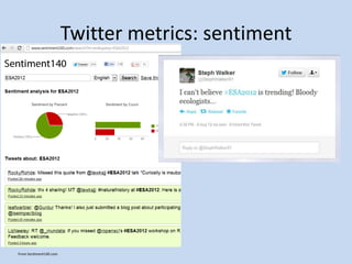 Twitter metrics: sentiment




From Sentiment140.com.
 