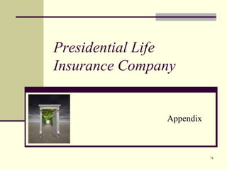 74
Presidential Life
Insurance Company
Appendix
 