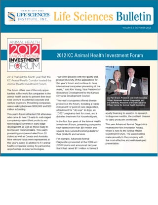 2012 Animal Health Investment Forum / KCALSI bulletin-2012