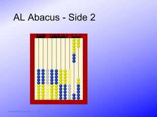 AL Abacus - Side 2
                               1000     100   10   1




© Activities for Learning, Inc., 2012
 