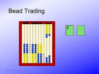 Bead Trading
                               1000     100   10   1

                                                       6




© Activities for Learning, Inc., 2012
 