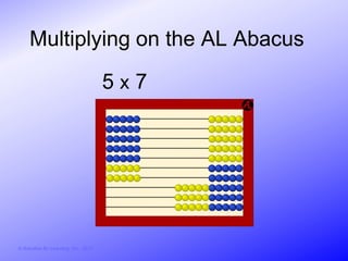 Multiplying on the AL Abacus

                                        5x7




© Activities for Learning, Inc., 2012
 