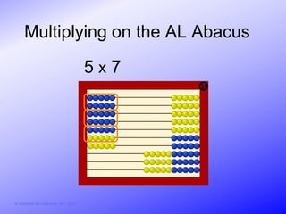 Multiplying on the AL Abacus

                                        5x7




© Activities for Learning, Inc., 2012
 