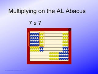 Multiplying on the AL Abacus

                                        7x7




© Activities for Learning, Inc., 2012
 