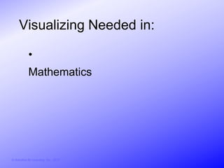 Visualizing Needed in:

            •
            Mathematics




© Activities for Learning, Inc., 2012
 