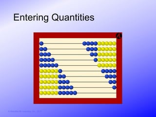Entering Quantities




© Activities for Learning, Inc., 2012
 