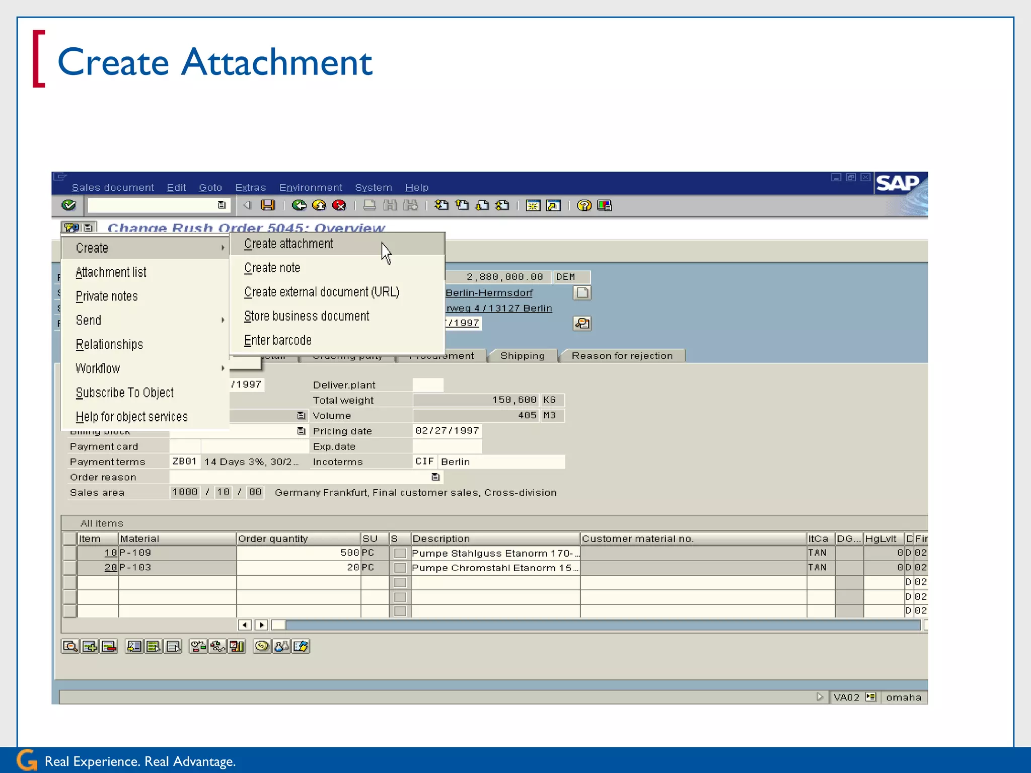 [ Create Attachment




Real Experience. Real Advantage.
 