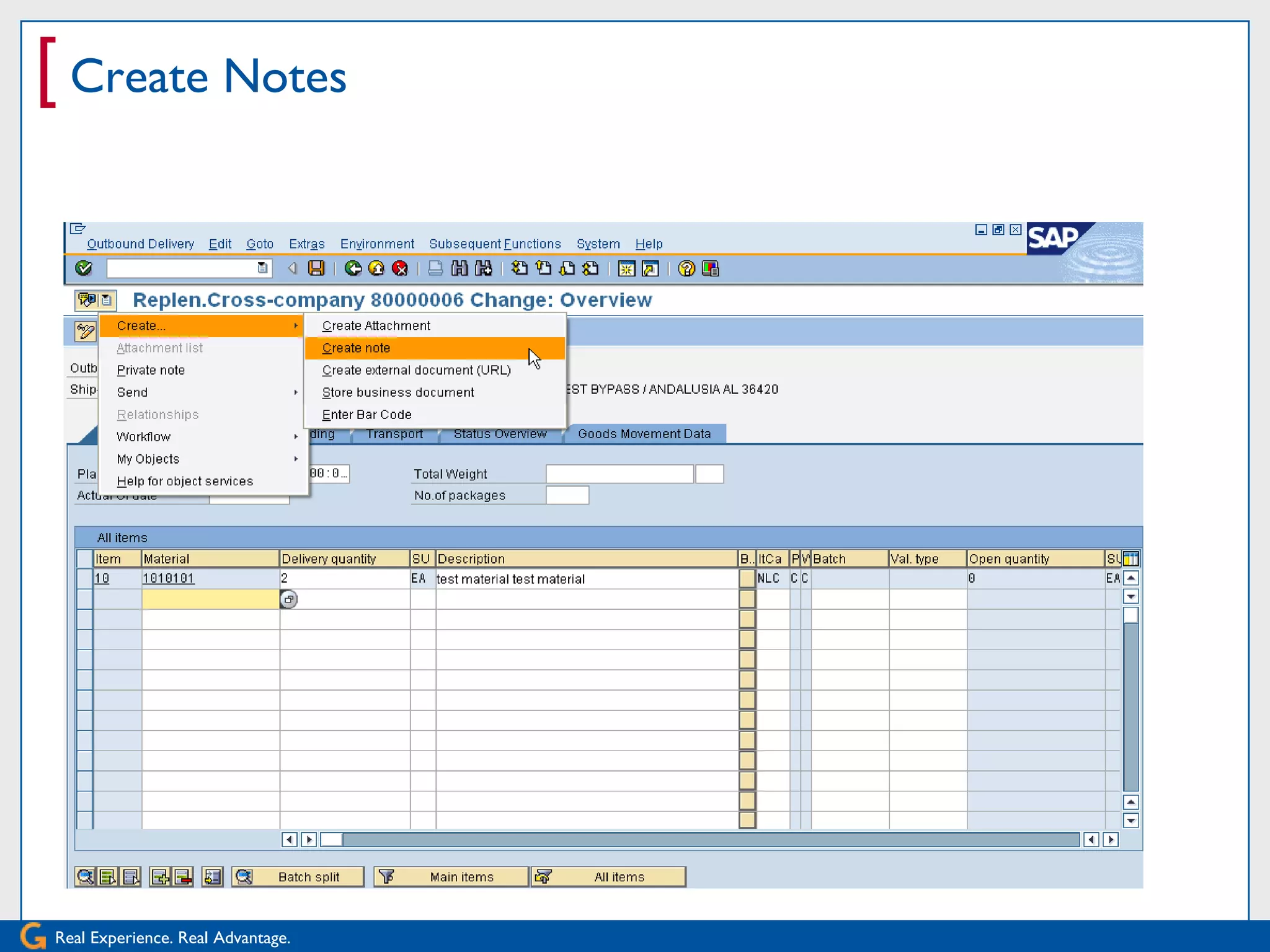 [ Create Notes




Real Experience. Real Advantage.
 