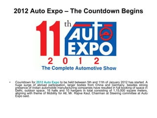 2012 Auto Expo – The Countdown Begins ,[object Object]