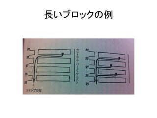 長いブロックの例
 