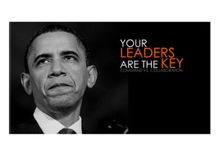 YOUR
LEADERS
ARE THE KEY
COMMAND VS. COLLABORATION
 