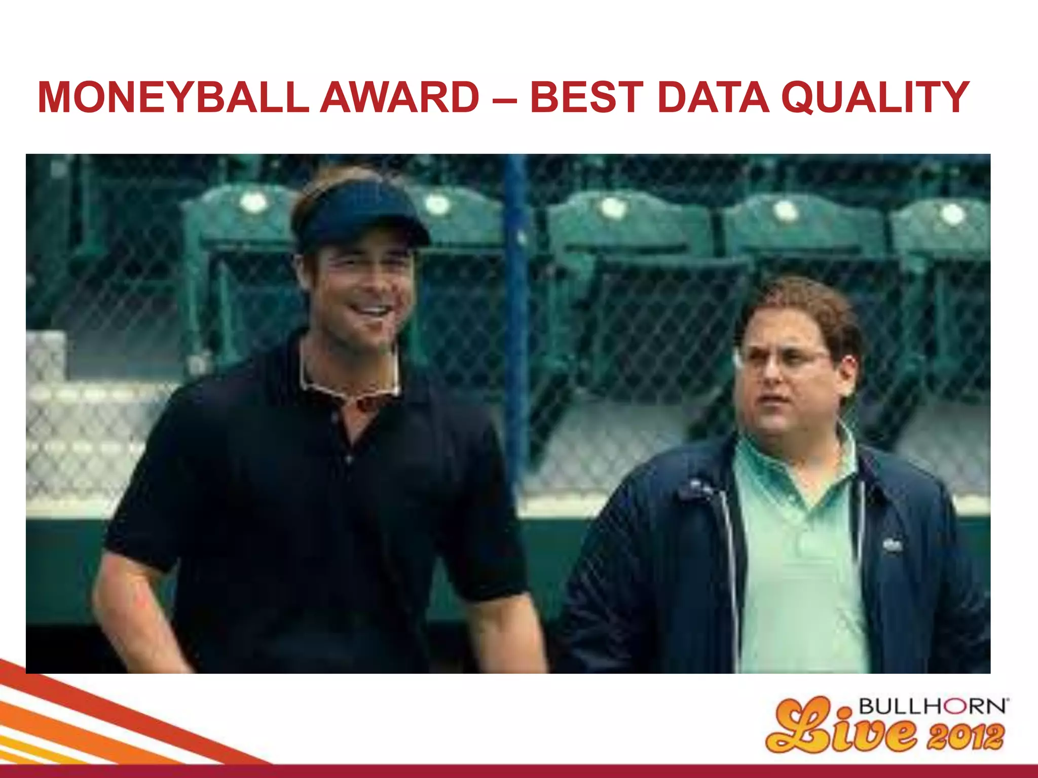 MONEYBALL AWARD – BEST DATA QUALITY
 