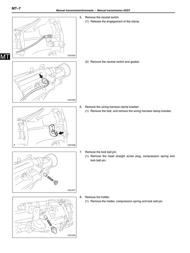 2012 BRZ transmission service manual | PDF
