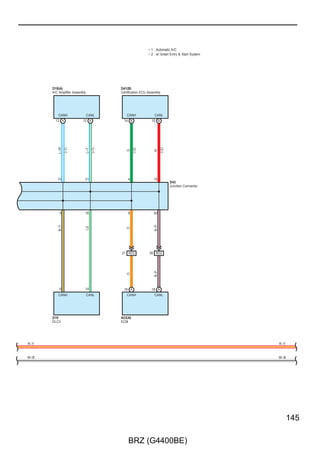F RELAY LOCATIONS

     : Instrument Panel J/B Assembly   Instrument Panel Reinforcement (See Page 21)




                                       1 2 3 45 6 7 8 91011121314151617181920 21222324252627282930 3132
                                                            Main Body ECU




                    View A                                                                                View B




                                                                      View C




26

                                        BRZ (G4400BE)
 
