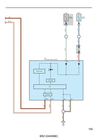 F RELAY LOCATIONS
Fusible Link Block Assembly Engine Compartment Right (See Page 20)




                                               Battery




     140A ALT                                                                 80A MAIN
     (for High Current)                                                       (for High Current)




                                 A75                           A76
                                       1                             1

                          (from Engine Wire)             (from Engine Wire)
                          Wire Color : W                 Wire Color : W




36

                                           BRZ (G4400BE)
 