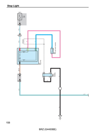 G
                           Position of Parts in Engine Compartment

                     A11   A75   A76   B2   A43   A77   L2    L3     A54    L4   L5    A53    A55   d1   A59




                                                                                                                             A7


B1                                                                                                                           A12


A42                                                                                                                          A5


A40                                                                                                                          A62


A44                                                                                                                          A3


A38                                                                                                                          A60


A41                                                                                                                          A4


A52




                                            A51   A49   A48   A45    A46   A58   A63   A1



A1    Windshield Washer Motor and Pump Assembly                     A53    Back-Up Light Switch Assembly
A3    Side Marker Light LH                                          A54    Park/Neutral Position Switch Assembly
A4    Headlight Assembly LH                                         A55    Front Wiper Motor and Link Assembly
A5    VSC (VDC) Control Module                                      A58    Front Sub Sensor LH
A7    Pressure Switch (Liquid Tube Sub-Assembly)                    A59    Brake Fluid Level Warning Switch
A11   Battery Current Sensor Assembly                                      (Brake Master Cylinder Sub-Assembly)
A12   Front Speed Sensor LH                                         A60    Headlight Assembly LH
A38   Headlight Assembly RH                                         A62    Headlight Assembly LH
A40   Headlight Assembly RH                                         A63    Wireless Door Lock Buzzer
A41   Headlight Assembly RH                                         A75    Fusible Link Block Assembly
A42   Front Speed Sensor RH                                         A76    Fusible Link Block Assembly
A43   Generator Assembly                                            A77    Generator Assembly
A44   Side Marker Light RH
A45   Cooling Fan Motor                                             B1     Starter Assembly
A46   No. 2 Cooling Fan Motor                                       B2     Starter Assembly
A48   Ambient Temperature Sensor (Thermistor Assembly)
A49   High Pitched Horn Assembly                                    L2     Park/Neutral Position Switch Assembly
A51   Front Sub Sensor RH                                           L3     Transmission Revolution Sensor (SP2)
A52   Low Pitched Horn Assembly                                     L4     Electronically Controlled Transmission Solenoid
                                                                    L5     Transmission Revolution Sensor (NT)

                                                                    d1     CPC Solenoid




                                                                                                                             39

                                                  BRZ (G4400BE)
 