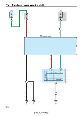 G
                                               Position of Parts in Body

                         H19   H18    b1     H16   K5   H15   H30    K3        K4    K1    e2   H29   c1    H10




                                                                                                                                       H9

                                                                                                                                (*1)
                                                                                                                                       H26

                                                                                                                                (*2)
                                                                                                                                       H27

                                                                                                                                (*3)
                                                                                                                                       H28
H24

                                                                                                                                       H1
H21

                                                                                                                                       J2
H23

                                                                                                                                       J3
H22

                                                                                                                                       J1

                                                                                                                                       J4


      * 1:w/ Smart Entry  Start System                                                                                                H2
          w/o Tire Pressure Warning System
      * 2:w/o Smart Entry  Start System
          w/o Tire Pressure Warning System
      * 3:w/ Tire Pressure Warning System
                                                        H25   e1    H12    H14      H7    H13   H6    H8    H3



H1    Rear Combination Light Lens and Body RH                             J1        License Plate Light Lens LH
H2    Back-Up Light Lens and Body                                         J2        Back Door Opener Switch Assembly
H3    Rear Electrical Key Antenna                                         J3        Luggage Compartment Door Striker Assembly
H6    Rear Combination Light Lens and Body LH                             J4        License Plate Light Lens RH
H7    Luggage Door Opening Cancel Switch Assembly
H8    No. 1 Luggage Compartment Light Assembly                            K1        Vanity Light Assembly RH (Visor Assembly RH)
H9    No. 2 Indoor Electrical Key Oscillator Assembly                     K3        Map Light Assembly
H10   Center Stop Light Assembly                                          K4        Microphone Amplifier Assembly (Map Light Assembly)
H12   Rear Speed Sensor LH                                                K5        Vanity Light Assembly LH (Visor Assembly LH)
H13   Stereo Component Amplifier Assembly
H14   Stereo Component Amplifier Assembly                                 b1        Side Airbag Module LH
H15   No. 3 Indoor Electrical Key Oscillator Assembly
H16   Satellite Safing Sensor                                             c1        Side Airbag Module RH
H18   Seat Heater LH
H19   Front Seat Inner Belt Assembly LH                                   e1        Front Seat Inner Belt Assembly RH
H21   Front Door Courtesy Light Switch Assembly LH                        e2        Occupant Detection Control Module
H22   Pretensioner LH
H23   Side Airbag Sensor LH
H24   Rear Speaker Assembly LH
H25   Curtain Airbag Sensor LH
H26   Door Control Receiver
H27   Door Control Receiver
H28   Tire Pressure Warning ECU and Receiver
      (Door Control and Tire Pressure Monitoring System
      Receiver Assembly)
H29   Rear Window Defogger (Back Window Glass)
H30   Curtain Airbag Module LH

                                                                                                                                       45

                                                        BRZ (G4400BE)
 