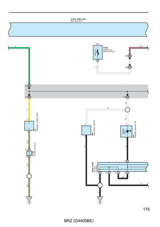 Power Source


     B–R                                                                                                                                B–R



                                                      10A WASHER

                                                1                   2                                                                   W–G

                                                                                        ∗ 1 : Manual A/C                                (∗3)
          1                 2
                                                                                        ∗ 2 : w/ Smart Entry  Start System
                                                      30A WIPER                         ∗ 3 : w/o Smart Entry  Start System
          5                 3                   1                   2

              WIPER Relay


                                                          (∗1)                                                     7. 5A HEATER–S
                                          4
                                                                                  1                 7
      R                            5                  3                 B–R            B–R                     1                    2
                  2                                                 2            DA2               3B                                   SB
     (∗1)                                                               (∗1)           (∗1)
                                                                                                                                        (∗3)
                                   1                  2
                            (∗1)                          (∗1)
                                       Blower Motor
                                       Relay

          1                 2
                                                    7. 5A MIR HTR

          5                 3                   1                   2

          MIR HTR Relay


          1                 2
                                                          25A RDI

          5                 3                   1                   2

          FAN NO. 1 Relay




     W–G
     (∗3)

     SB
     (∗3)

     SB                                                                                                                                 SB
     (∗2)                                                                                                                               (∗2)




     W                                                                                                                                  W
     (∗3)                                                                                                                               (∗3)

     W                                                                                                                                  W
     (∗2)                                                                                                                               (∗2)




56

                                                                               BRZ (G4400BE)
 