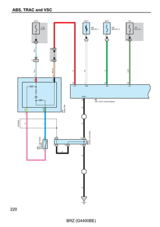 SB                                                                                                                            SB

W–B                                                                                                                          W–B

 V                                                                                                                            V




        (BAT)


                7. 5A
                STOP


                                                                                                                              L
         2

       9 3A
        W–L




LG




      12 AD1
                  (Shielded)
        W–L




                               P




                                      L




                                                                                                                              P

         3                      2      1                                            13 C
                                      G–B




                                                                                    SSHUT
                               Y–L
        R




                                                                                            A33(A), A34(B), A35(C), A36(D)
                                                                                            ECM


                                                                                     IGSW
                                                                                    27 A
                                              Noise Filter
        B




                                                                                     GR
                                              A13




         4
                                                               Junction Connector




                                       11 A              3 A
                                                               A9(A)
        BR–W




                               B




                                       12 A              6 A


                                              B
                               B




 R                                                                                                                            R

                                                                                                                             BR–W

W–B                                                                                                                          W–B

GR



                                 A7




                                                                                                                                   101

                                       BRZ (G4400BE)
 