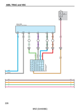 V                                                                                                                                                                      V

   Y

                                                                      A11
 G–B                                                                  Battery Current Sensor Assembly




                                                                          THB                            IB                         VIN                         GND
                                                                          2                          4                              1                            3




                                                                         R–W




                                                                                                                                   G–B
                                                                                                    R–B




                                                                                                                                                                Y–B
∗ 7 : Except Automatic A/C




                                                         Y                                                                                                              Y–B




                                                       G–B                                                                                                              G–B




                                                                        24 A                   11 A
                                                                          THB                            IB

                                                     A33(A), A34(B), A35(C), A36(D)
                                                     ECM


                                                 M–              M+                           VTA2                           VTA1
                                               1 D             2 D                           28 D                           18 D
                                                                                                                                                                      (Shielded)
                                                                                                              (Shielded)
                                                               G–Y




                                                                                              R–Y
                                                SB




                                                                                                                             LG




                                                                                                                                                                        Y–B



                                              39 AC1         38 AC1                         24 AC1                         25 AC1
                                 (Shielded)

                                                W




                                                               R




                                                                               (Shielded)




                                                                                                                             W–R
                                                                                              W
                             B




                                                                                                                                          with Motor Assembly




                                                1               2                              4                              6
                                                                                                                                          Throttle Body




                                                 M–              M+                           VTA2                           VTA1
   B
                                                                                                                                          C15




 Y–B                                             VC                                                                            E2
                                                5                                                                             3
   R                                                                                                                                                                    B–Y

BR–W                                                                                                                                                                   BR–W

                                                                                                                                                                          R

                                                                                                                                                                          B


                                                                                                                                                                        B–L




                                                                                                                                                                              107

                                              BRZ (G4400BE)
 