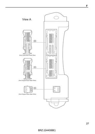WZR FKDUDFWHUV $ OHWWHU DQG QXPEHU
      7KH FRGH LV WKH VDPH DV WKH FRGH XVHG LQ SDUWV
                                                                   7KH ILUVW FKDUDFWHU RI WKH FRGH LQGLFDWHV WKH
      SRVLWLRQ
                                                                   DOSKDEHWLFDO FRGH DOORFDWHG WR WKH ZLUH KDUQHVV
*@  -XQFWLRQ %ORFN 7KH QXPEHU LQ WKH FLUFOH LV WKH -%          7KH VHFRQG FKDUDFWHU LQGLFDWHV D VHULDO QXPEHU
      1R DQG WKH FRQQHFWRU FRGH LV VKRZQ EHVLGH LW 