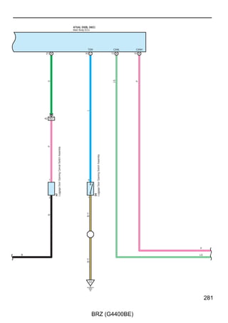 162
                                                                                                                 1
                                                                                                                                   2
                                                                                                                                                                                              2
                           O–W                                                                        V                                              R–L                         R–L




                                                                      4 3D
                                                                                         10 3C
                                                                                                                                                                                       2 3C
                                                                                                                                                                                                          (IG)




                           (M/T)                                                                     (M/T)                                       (M/T)
                                                                                                                                                                                                                 Back-Up Light




                                                                                                                     A53
                                                                                                                                                                                                  LP




                                                                                                                     Back–Up Light
                                                                                                                     Switch Assembly
                                                                                                                                                                                                  7. 5A
                                                                                                                                                                                                  BK/UP




                                                                                                                                                                           R–L
                                                                                                                                                                   (A/T)




                                                                                                                       R
                                                                                                                                   2
                                                                                                                                             BR–Y




                                                                                                                              RB
                                                                                                                                                           4 AL2
                                                                                                                                             (A/T)




                                                                                                                 1
                           O–W               V                             V                         B–W




                                                                                                                              RL




                                                                                         2 AL2




                                   11 AD1
                           (A/T)            (A/T)                     (A/T)                          (A/T)
                                                                                                                     L2
                                                                                                                     Park/Neutral Position
                                                                                                                     Switch Assembly




                           O–W                                        O–W                             P




                                                    7 A
                                                              9 A
                                                                                         5 HD1
                                                      D46(A)




BRZ (G4400BE)
                                                      Junction Connector




                                                                                                      Back–Up
                                                                               3
                                                                                                                                   1




                            B                             B                          W–B                                   R–L




                      H1
                                                                                                      Back–Up




                                                                                   H2
                                                                                   Back–Up Light Lens and Body
 