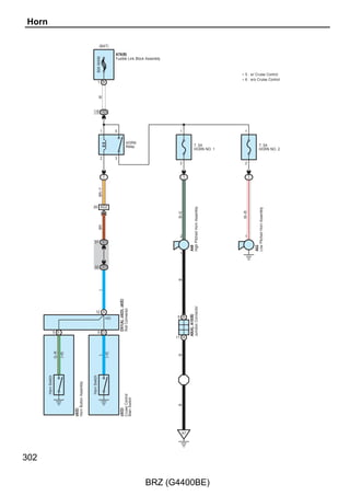 A73(A), D5(B), D6(C)
                              Main Body ECU




       ACC(∗2)        BMPX    BECU                        KSWB     GND   GND                         GND
       22 B           32       1                           2      11     1 C                         4 A




                                                                                                     B–Y
                                                                         B
                     19 3C   27 3A                        7 3C   18 3B

                              G–R




                                                                  B–Y
                      L–R
              (∗2)
        W




                                                          G
                                     Junction Connector




                                                                                Junction Connector




                                                                                                            Junction Connector
                                     D16(A), D17(B)


                             21 A                                        4 A




                                                                                D8(A), D9(B)
                                                                                                     9 A




                                                                                                            A9(A)
                             12 B                                        6 B                         7 A
W
(∗2)
                              G–R




L–R


G–R


 G
                                                                  B–Y




                                                                         B–Y




                                                                                                     B–Y




                                                                    D3     D1                          A3




                                                                                                                                 183

                                                BRZ (G4400BE)
 