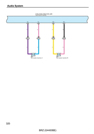 A73(A), D5(B), D6(C)
Main Body ECU




                       GND    GND                          GND                          CLTB           CLTS             CLTE
                       11     1 C                          4 A                         15 C          14 C           13 C




                   18 3B




                                                           B–Y




                                                                                                       LG




                                                                                                                        G
                                                                                        R
                              B
                       B–Y




                                     Junction Connector




                                                                  Junction Connector
                              4 A
                                     D8(A), D9(B)




                                                           9 A                          3               4               6
                                                                  A9(A)                 CLTB           CLTS             CLTE

                              6 B                          7 A

                                                                                       D45
                                                                                       Automatic Light Control Sensor
                       B–Y




                              B–Y




                                                           B–Y




                         D3     D1                           A3




                                                                                                                               201

                                                          BRZ (G4400BE)
 