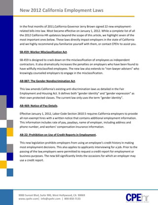 2012 california employment laws | PDF