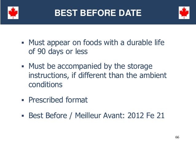 2012 canada market overview presentation best before date format