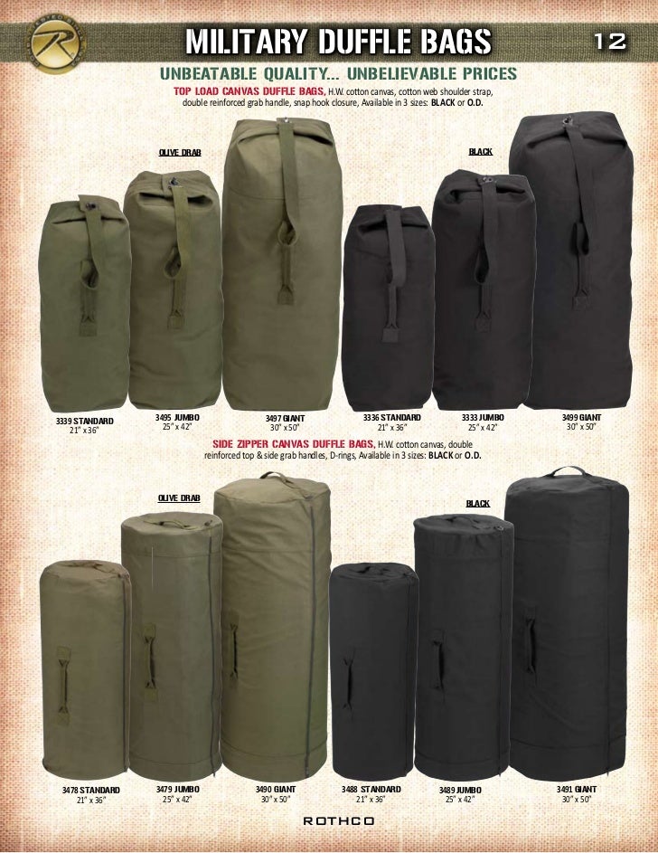 top load canvas duffle bag