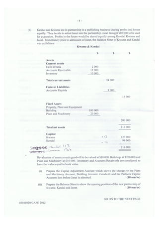 2012 CAPE Unit 1 Accounting Paper 2 | PDF