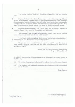 2012 CAPE Communication Studies Paper 2