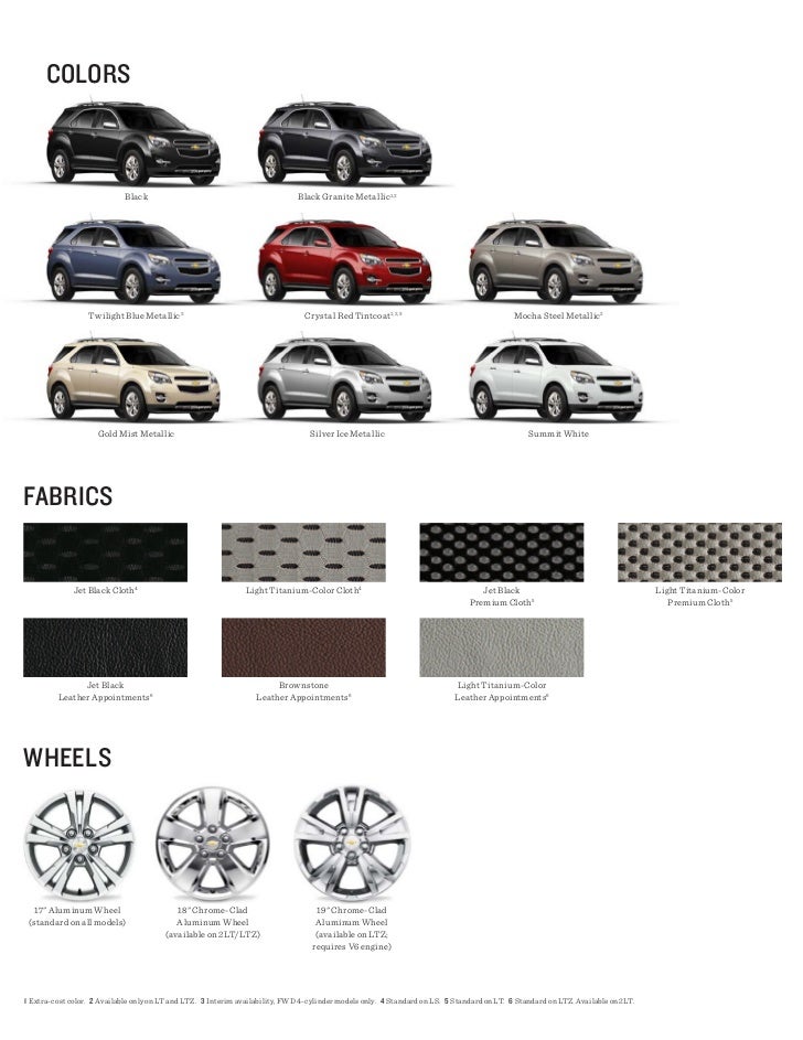 Chevy Equinox Color Chart