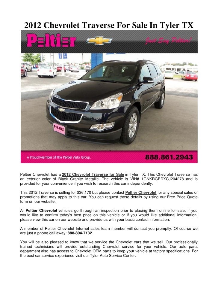 Peltier Tyler Tx >> 2012 Chevrolet Traverse For Sale In Tyler Tx Peltier Subaru Peltier Tyler Tx >> 2012 Chevrolet Traverse For Sale In Tyler Tx Peltier Subaru
