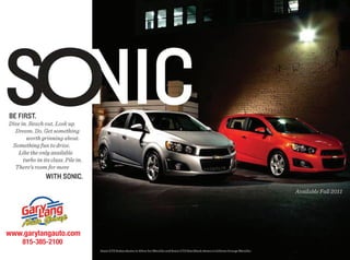 2012 Chevy Sonic Brochure Gary Lang