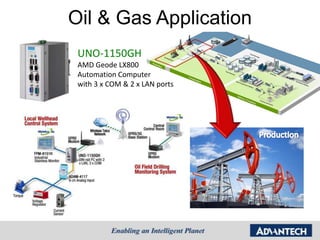Oil & Gas Application
 UNO-1150GH
 AMD Geode LX800
 Automation Computer
 with 3 x COM & 2 x LAN ports
 