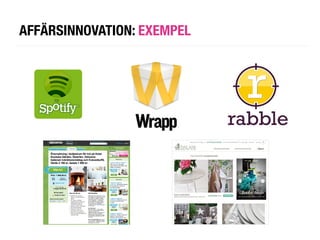 AFFÄRSINNOVATION: EXEMPEL
 