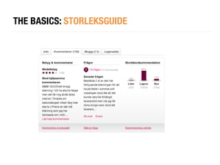 THE BASICS: STORLEKSGUIDE
 