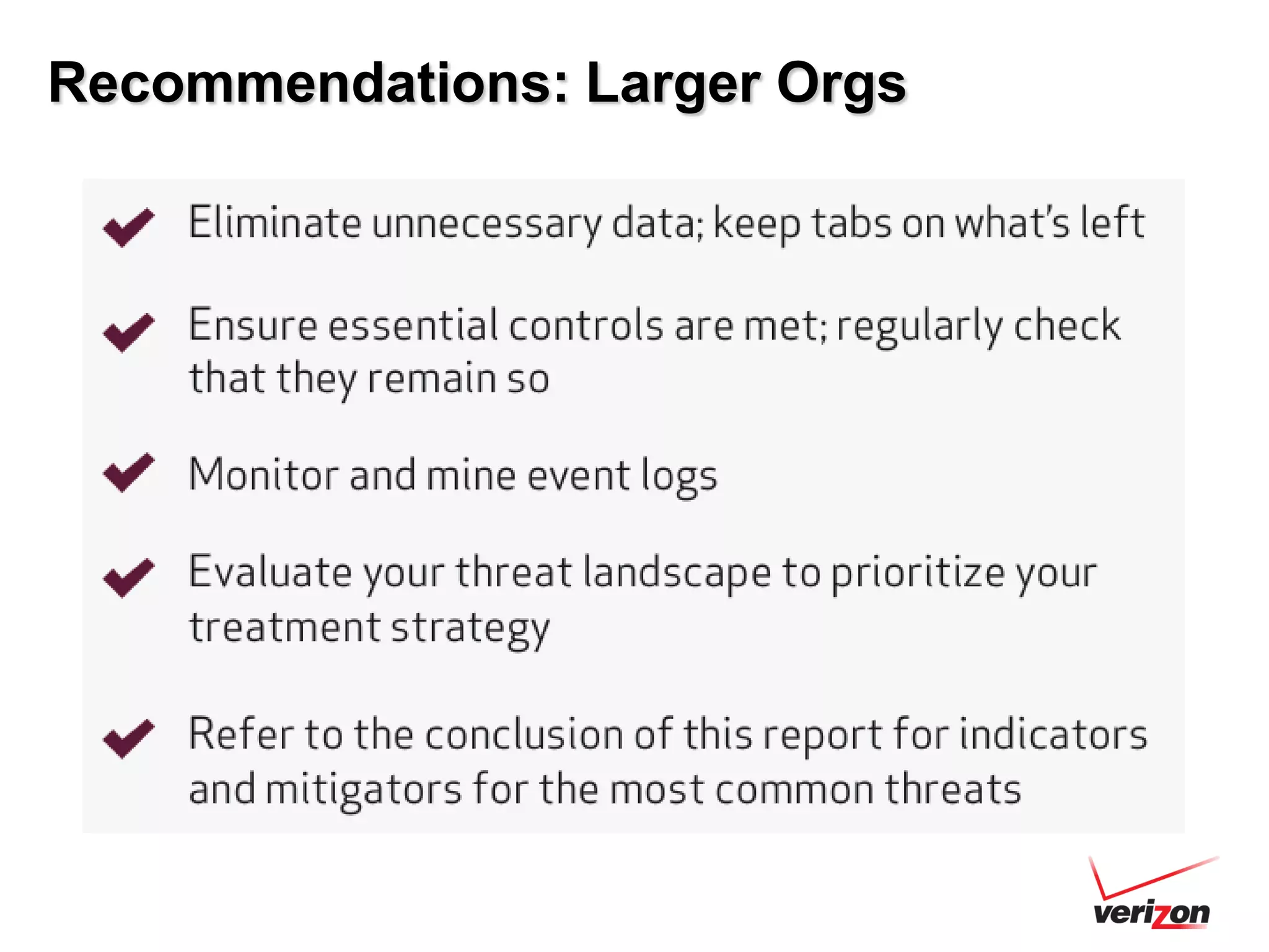 Recommendations: Larger Orgs
 