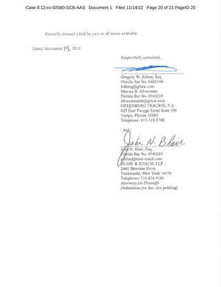 Case 8:12-cv-02580-SCB-AAS Document 1 Filed 11/14/12 Page 20 of 21 PageID 20
 