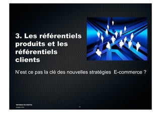 MATINALE DU DIGITAL
Octobre 2012 11
3. Les référentiels
produits et les
référentiels
clients
N’est ce pas la clé des nouvelles stratégies E-commerce ?
 